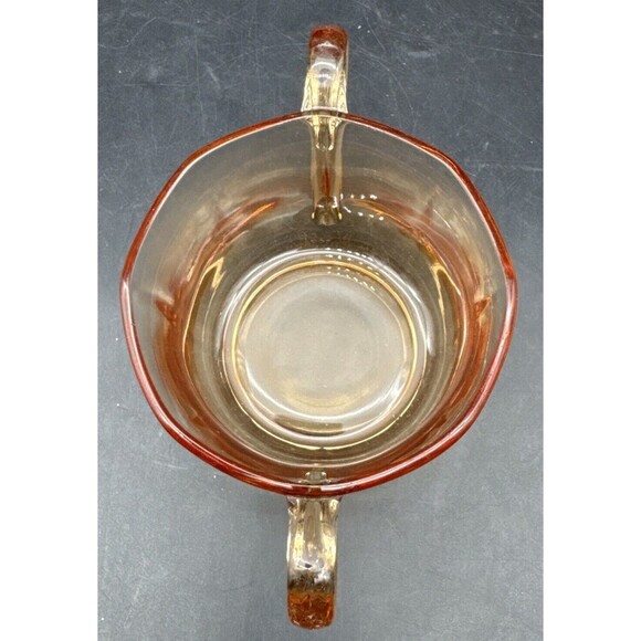 VTG Cambridge AMBER Glass Creamer & Open Sugar Set - Picture 4 of 12